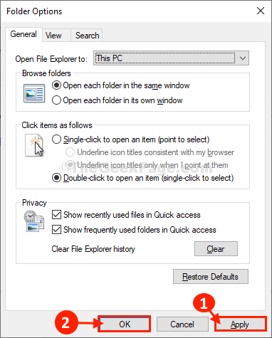Apply Ok Save Folder Options
