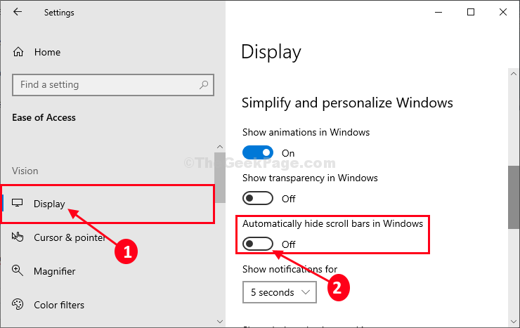 problema com a barra de rolagem no Windows