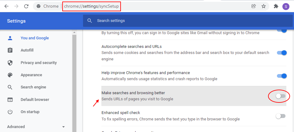 Chrome Make Searches Off Min