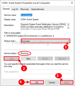 System Event Notification Service Error Failed to connect to a Windows service in Windows 10