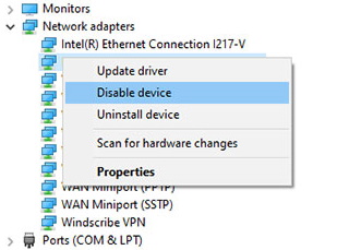 Disable Vpn Device Adapter