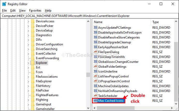Double Click On Max Cached Icons
