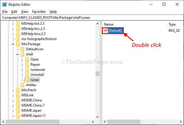 Double Click On Default