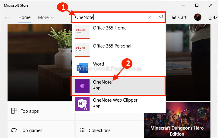 onenote not installing with office 365