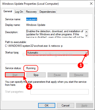 Start Windows Update Service