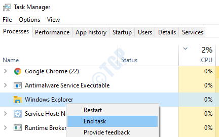 Windows Explorer End Task Min