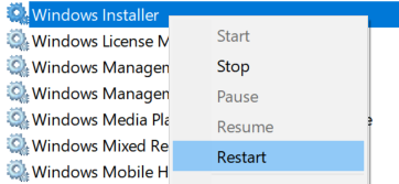 Windows Installer Restart