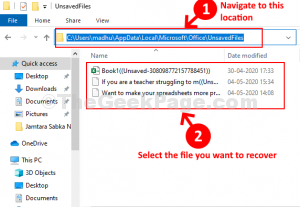 Appdata Folder Navigate To The Location Select File To Recover