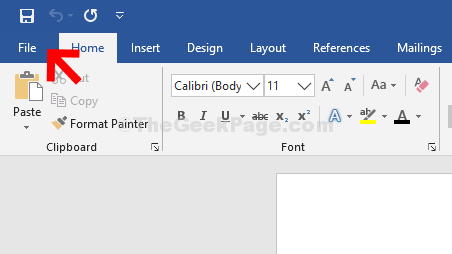 Blank Word File Tab