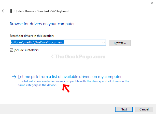 Click On Let Me Pick From A List Of Available Drivers On My Computer