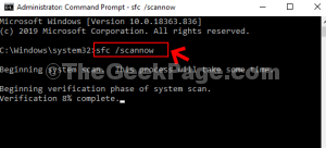 Command Prompt run sfc scannow command Enter