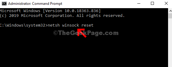 Command Prompt Run Command Netsh Winsock Reset Enter
