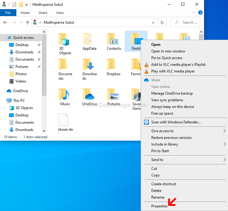 Default Folders Location Desktop Right Click Properties