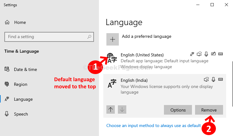 Default Language Moved To Top Other Language Remove