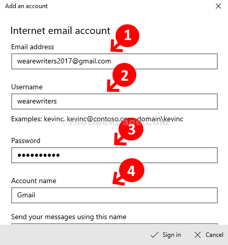 Email Address Username Passowrd Account Name