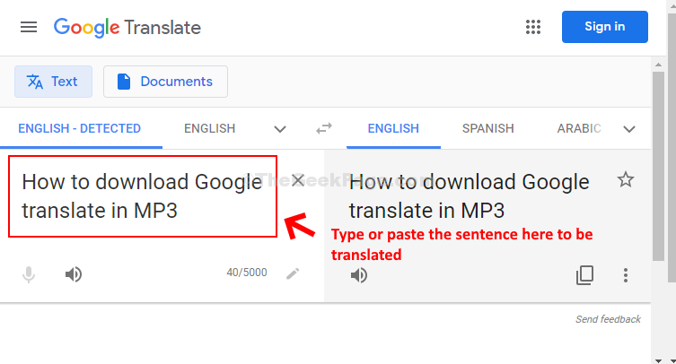 google translate voice recording