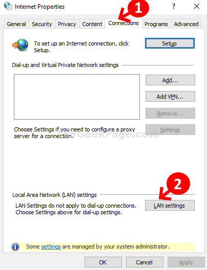 Internet Properties Connections Lan Settings