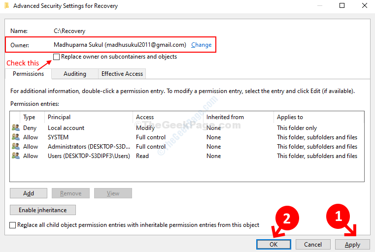 contact the administrator to obtain permission windows 10