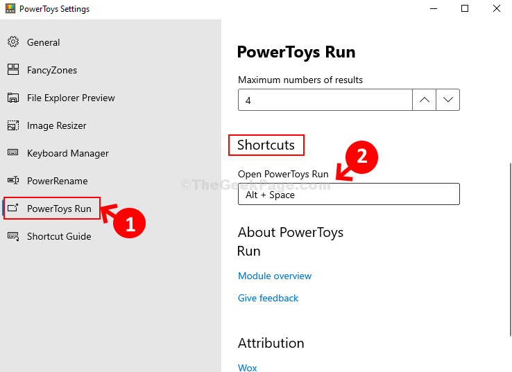 Powertoysrun Shortcut Alt + Space