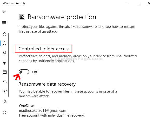 Ransomware Protection Controlled Folder Access Turn Off