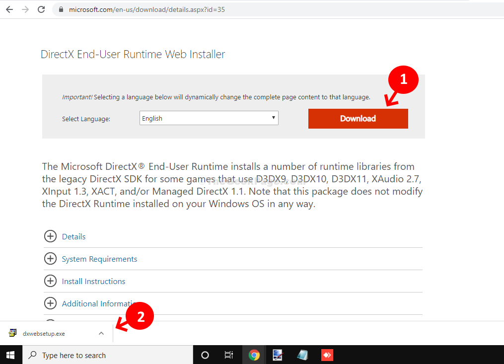 download microsoft directx end user runtime offline installer