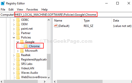 Registry Editor Navigate To Path Chrome Key