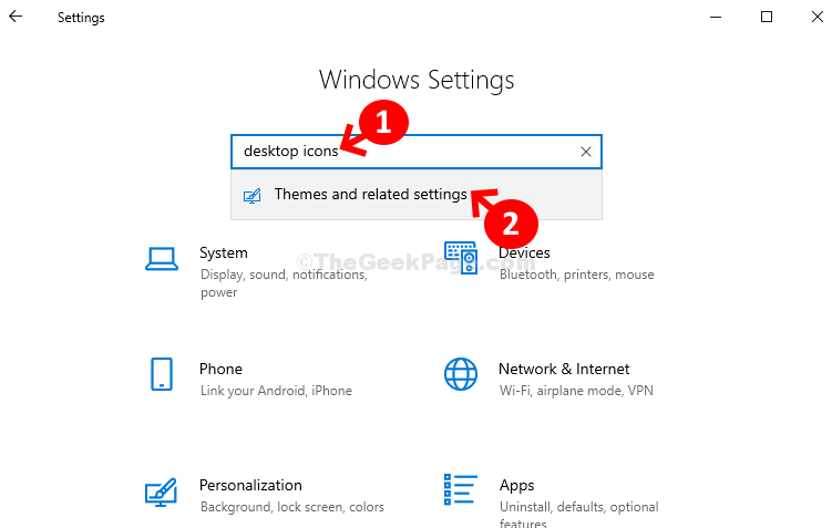 Settings Search Desktop Themes And Related Settings