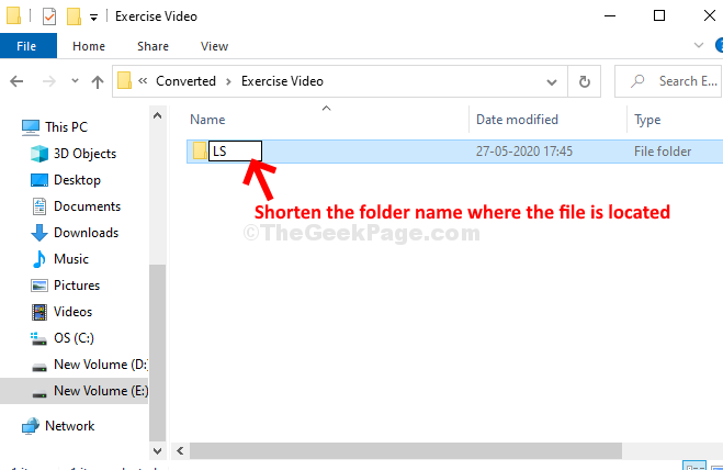 Shorten The Folder Name Where The File Is Located