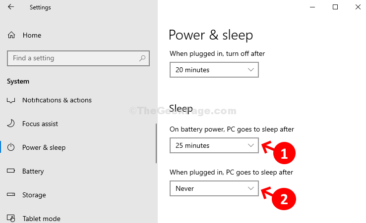 Sleep Set On Batery Power Set When Plugged In