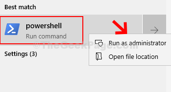 Start Powershell Result Right Click Run As Administrator