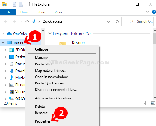 Win + E File Explorer This Pc Shortcut Right Click Properties