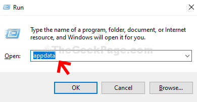 Win + R Run Command Type Appdata Enter