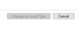 Change Account Type Greyed