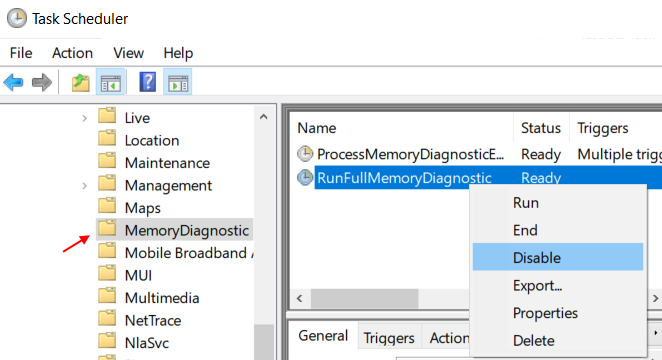 Disable Runfullmemorydiagnostic