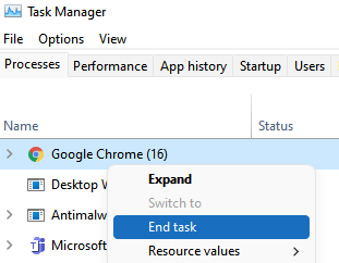 End Task Chrome Min