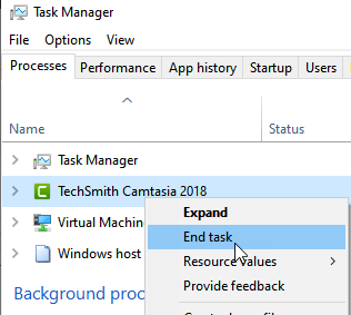 End Task Min