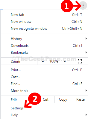 Three Vertical Dots On The Upper Right Side Of The Chrome Window Click Settings