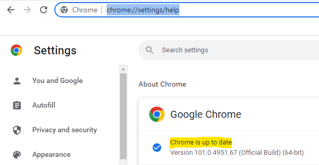 Update Chrome Min