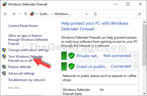 Click On Turn Windows Defender Firewall On Or Off