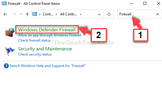 Control Panel Home Search Firewall Windows Defender Firewall