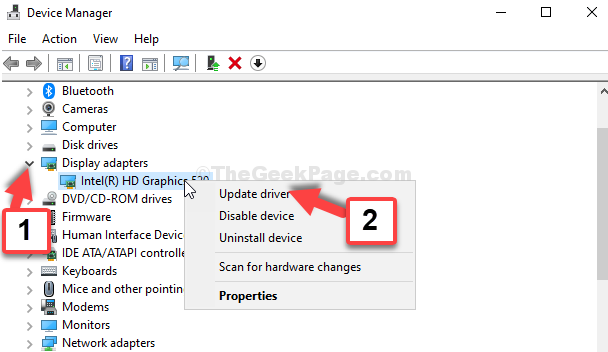 Device Manager Click To Exapnd Display Adapters Right Click Update Driver