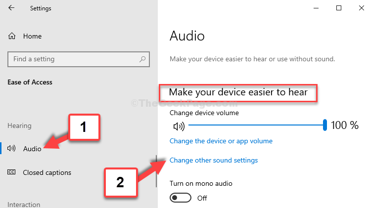 Ease Of Access Audio Make Your Device Easier To Hear Change Other Sound Settings