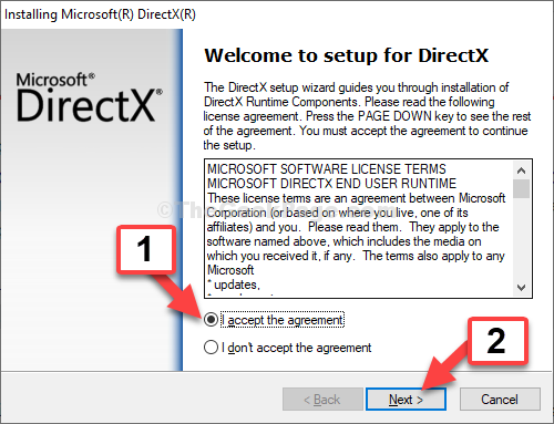 Open Directx Installer I Accept The Agreement Next