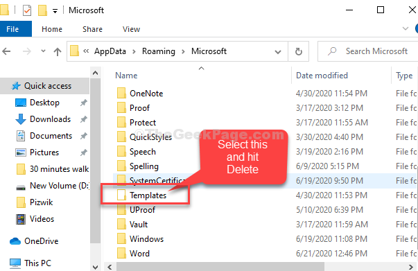 Select Template With White Folder Icon Delete