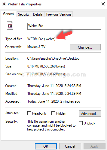 Webm File Properties Type Of File Check Format