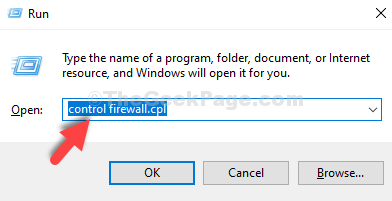 Win + R Run Box Type Control Firewall.cpl Enter