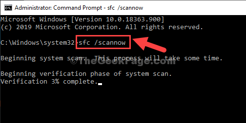 Prompt dei comandi Admin Mode Sfc Scannow Enter