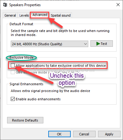 audio device being used by another application