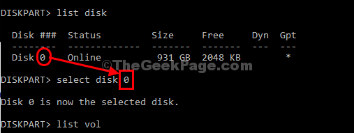 New Select Disk 0