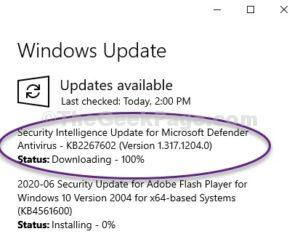 security update feature